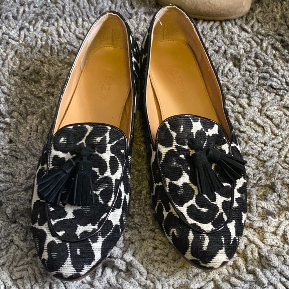 J crew sz 8.5 animal print soft slip on moccasin